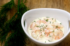 Eismeergarnelen in Dillsauce